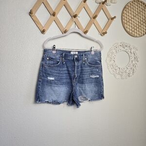 Free People Makai Cutoff Jean Shorts Frayed Distressed Hem Women's Size …